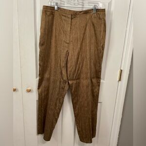 Canvasbacks. Silk slacks. Brown. Size 14